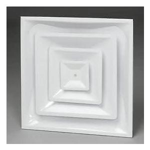Drop Ceiling HVAC Supply Grille - for T-Bar Lay-in - 3 Coned - 24" x 24" - for 14" Vent Connection