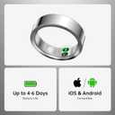 Smart Ring with Call/Clock/Events Alerts, No APP Subscription, Body Temp/Heart Rate/Women's Health Tracker, 5ATM Waterproof Fitness Ring for Android & iOS, Size: 7#