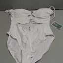 Eomenie One Piece Swimsuit for Women Ring Linked Monokini Sexy Bathing Suit Cutout Swim Suit White, Size XL