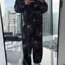 DIOTSR Mens Baggy Pants Athletic Graphic Print Joggers Workout Streetwear Sweatpants with Pockets (Black Tree Camo,X-Large) (Black, XL)