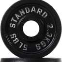 Fitvids Cast Iron Plate Weight Plate for Strength Training and Weightlifting, 1-Inch Center, Single 45LB