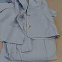 Hilinker Girl's 2 Piece Outfits Short Sleeve Blazer Belted Wide Leg Sleeveless Jumpsuit Sets