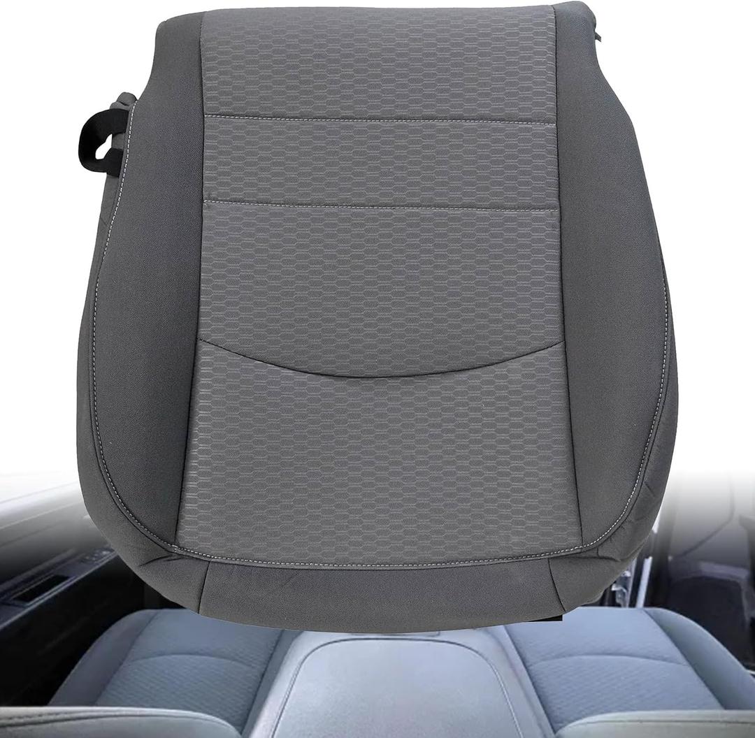 GXARTS Driver Side Bottom Replacement Cloth Seat Cover Gray #X8 Compatible with Dodge Ram 1500 2500 3500 4500 5500 SLT 2013 2014 2015 2016 2017 2018