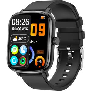 Smart Watch for Men, 1.69" Fitness Tracker with Heart Rate, Blood Pressure, Blood Oxygen Tracking, Smartwatch with 100+ Sports Modes, Step Counter Compatible with Android iOS