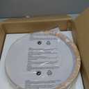 LED Ceiling Light Fixture 15.74, Handcrafted Walnut Wood Modern Wabi-Sabi Style, 42W LED 3000K-4000K-6000K, Low Profile Lamp for Bedroom Kitchen Hallway Dining