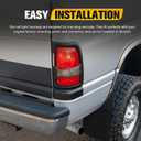 BUNKER INDUST Tail Light Assembly Compatible With 1994-2001 Dodge Ram 1500/1994-2002 Ram 2500/3500 Rear Brake Tail Lamp, Driver & Passenger Side (Bulbs Not Included)