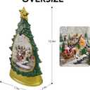 Christmas Snow Globes, Lighted Christmas Tree Glittering Water Snow Globe Lantern with Light & 8 Music for Xmas Decorations Gift - Santa Claus