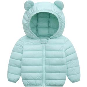 Baby Boys Girls Winter Coats Toddler Light Puffer Down Jacket Infant Kids Bear Hoods Padded Outwear (6-12 Months, Mink Green)