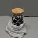 SANDJEST Cow Glass Can, Cow Prints Cup with Lid & Straw, Iced Coffee Aesthetic Cups, Idea Gift for Christmas Birthday Mother Day, Gifts for Women, 16oz