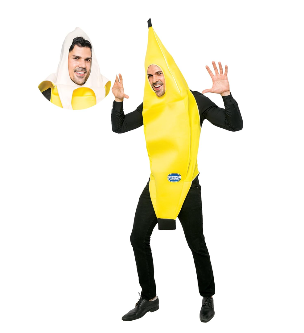 Spooktacular Creations Appealing Banana Costume Adult Deluxe Set for Halloween Dress Up Party and Roleplay Cosplay, Size Standard