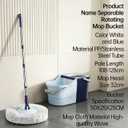 Spin Mop and Bucket Set with 4 Washable Microfiber Mop Heads, Durable Handle System for Hardwood Floor, Tile, and All Surface Cleaning