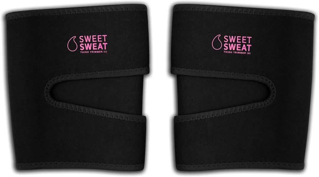 Sports Research Sweet Sweat Thigh Trimmers for Men & Women Increases Sweat & Activity to the Thighs during Exercise, Black
