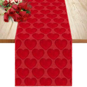 Nialnant Valentines Day Table Runner, Red Hearts Table Runners for Kitchen Family Dinner Holiday Farmhouse Home Wedding Anniversary Decoration - 13 x 72 Inch