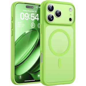 TOCOL for 17Pro Case, Full Camera Protection, Built-in Magnetic Ring, Compatible with Magsafe Charger, Drop Protection, Translucent Matte Phone Case for 17 Pro 6.3 inch (Light Green)