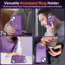 Hocase for iPhone 15 Case 6.1", with Magnetic Ring Stand [Compatible with MagSafe] [Military Grade Protection] Slim Shockproof Translucent Protective Phone Case - Purple