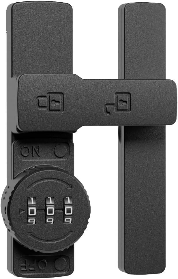 ETEKJOY Flip Latch Lock with Combination 90/180 Degree Sliding/Swinging Door Lock Latch Bolt for Gate Barn Garage Shed Window Cabinet 3-Digit Password Keyless (180 Degree, Black)