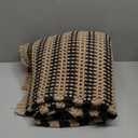 Waffle Runner Rug Bathroom, Long Boho Bathroom Rugs Non Slip Washable Super Absorbent Quick Dry Farmhouse Bath Decor, 72"x24" Black and Khaki