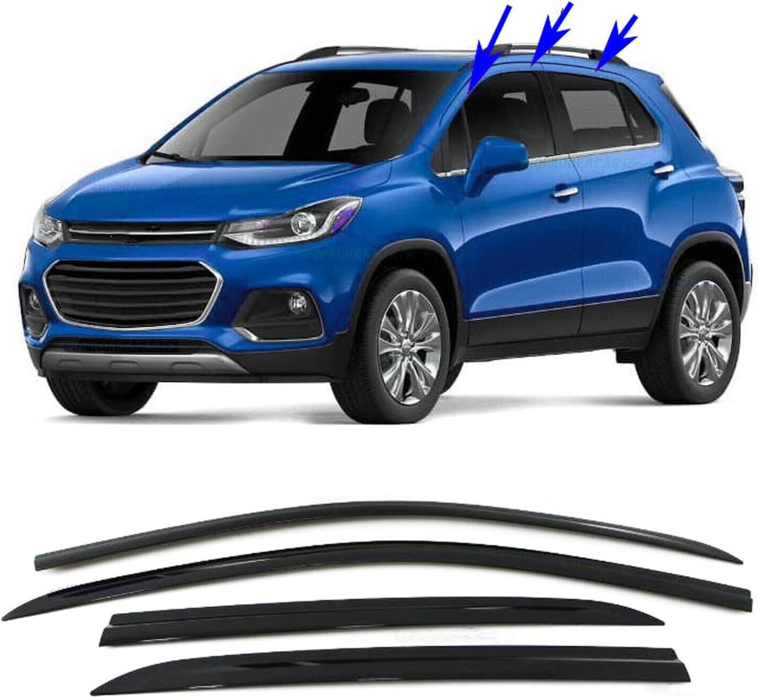 Rain Guard 4-Piece for 2012-2023 Buick Encore/2014-2023 Chevrolet (Chevy) Trax Windows Visor Shield Shade Smoke 94446 (black)