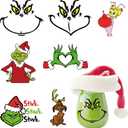3Pack 5 Inch Christmas Face Stickers for Crafts Large Vinyl Faces Eyes Pitcher Transparent Decals for Ornaments Glass Drinking Cups Wood Decorations Balls Party Supplies (hoho12)