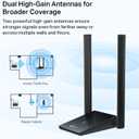 TP-Link WiFi 6 USB Adapter for Desktop PC - (Archer TX20U Plus) AX1800 Wireless Network Adapter with 2.4GHz, 5GHz, High Gain Dual Band 5dBi Antenna, WPA3, Supports Windows 11/10