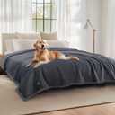 Luciphia Waterproof Pet Blankets, Liquid Pee Proof Dog Blanket for Sofa Bed Couch, Reversible Sherpa Fleece Furniture Protector Cover for Small Medium Large Dogs Cats, Dark Gray King Size100" x 85"