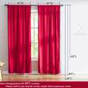 Pompom Velvet Red Curtains 95" inch Long Room Darkening Curtain Set for Living Room Bedroom Window Drapes Soft Winter Holiday Dcor Curtain Panels 42" w 2 Panels