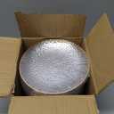 R-kay 100 Pack Clear Plastic Plates - 6.25 IN Hammered Gold Rimmed Sturdy, Durable And Extra Heavy duty Gold Plastic Dessert Plates Disposable - Ideal For Appetizer And And For Desserts.