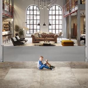 140 Inch Outdoor Retractable Gate for Dogs Extra Wide Baby Gate Retractable Dog Gates for Doorway Extra Wide Dog Gate for Large Openings Extra Wide Pet Gate for Stair Retractable Baby Gates for Stairs (Gray)