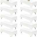 10Pack White Table Cloths for 8 Foot Rectangle Tables 60 x 126 Inch, 8FT White Tablecloth Rectangle Bulk Linen Polyester Fabric Washable Cloth Cover for Wedding Reception Banquet Birthday Party