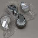 HOLKIE Caster Wheels 3 inch Locking Casters Set of 4, Threaded Stem 3/8" -16 x 1-1/2" (Diameter 3/8", Length 1-1/2") Swivel Heavy Duty Castors Gray