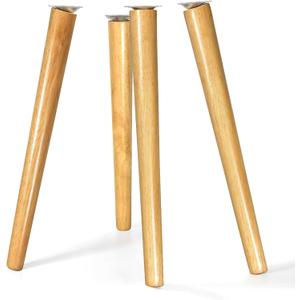 Sopicoz Table Legs 16 inch Wood Furniture Legs for Coffee Table End Table Mid-Century Modern DIY Furniture Tapered Natural Threaded M8 Hanger Bolts Pack of 4