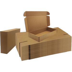12x6x2 inches Shipping Boxes Bulk 25 Pack Brown, Corrugated Cardboard Box, Mailer Boxes for E-commerce Packaging and Holidays Gift, Small Giving Boxes for Wrapping Mailing Present