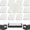 Outdoor Cushion Covers Set,12PCS Patio Furniture Couch Seat Slipcovers, Replacement for Sofa Sectional Chair(Cover，Only)