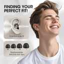 45dB Ear Plugs for Sleeping Noise Cancelling, Soft Earplugs for Concert, Reusable Ear Plugs for Noise Reduction with 8 Ear Tips, Silicone Hearing Protection for Work(Charcoal)
