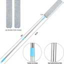 Retractable Gap Dust Cleaner Under Appliance Microfiber Duster Dust Brush with Extension Pole (36 to 49 inches) Cleaning Duster for Bed High Ceilings Furniture Bottom Household Gap Duster Gray