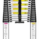 15.5 Ft Telescoping Ladder, SocTone Aluminum with Non-Slip Feet, 330lbs Max Capacity, Collapsible Ladder with Hooks for RV or Outdoor Work