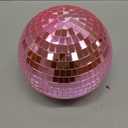 Pink Christmas Tree Topper 6 Inch Mirror Disco Ball Tree Topper, Cool and Fun Disco Ball for Xmas Tree Decorations, Ideal for DJ Club, Party, Wedding and Home Dcor