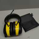 BJKing AM/FM Radio Headphones with Digital Display, 30dB AM FM Hearing Protection Safety Ear Muff, Ear Protection Headphone for Mowing, Landscaping, Shooting and Construction Black-Yellow