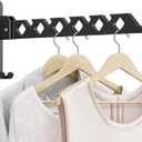 Wall Mounted Clothes Drying Rack, Wall Clothes Hanger Foldable, Laundry Hanger Hook for Bathroom, Wall Clothes Rack Indoor, Perfect for Small Spaces, Matte Black