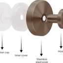Suction Cup Hooks for Shower - 2 Pack, Bronze - Stainless Steel, Strong Suction, No Drill, Removable Hanger, Tile Bathroom Kitchen Wall, Glass Door, Mirror Hook Hanging Robe, Towel Holder