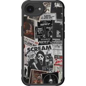 DEENAKIN for iPhone 16e Case Cute,Aesthetic Floral Hard Shell,Compatible with Magsafe,Trendy Unique Cool Retro Western Coquette Protective Slim Phone Cover for Women Girls,Scream