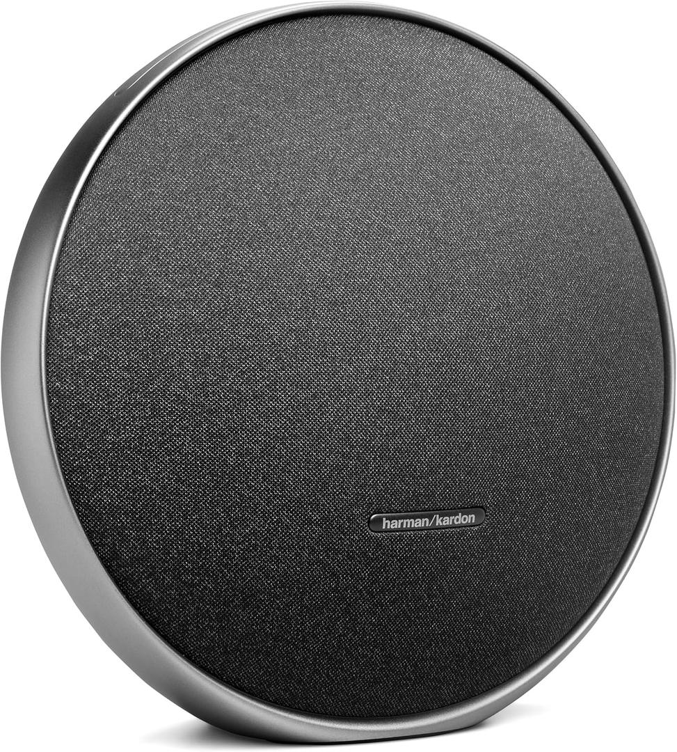 Harman Kardon Onyx Studio 9 - Portable Stereo Bluetooth Home Speaker with Built-in Battery and USB Charging, self-Tuning, and Multi-Speaker Connection by Auracast - Black 