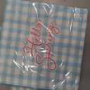80 Pk Gingham Napkins Light Blue Napkins Disposable - Pack of 4