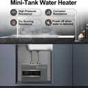 2.5 Gallon Electric Mini-Tank Water Heater, 1440W 120V Under Sink Instant Hot Water Heater, Point-of-Use for Kitchen Bathroom RV, LED Display, Easy Floor Mount