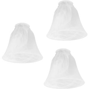 3 Pack White Alabaster Ceiling Fan Light Covers, Bell Glass Shade Replacement Globe for Bathroom Vanity Fixture, Chandelier, Wall Sconce with 2 1/4 inch Fitter Opening, G0107