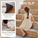 Non Slip Stair Treads for Wooden Steps 13PCS - 8"x30" Indoor Safety Carpet, Edging Mats with TPE Adhesive Backing, Pet and Elderly Friendly Stair Rugs (Taupe)