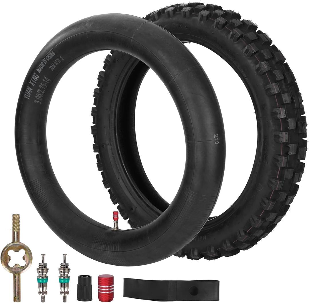 90/100-14 3.00-14 Tire and Inner Tube for 125cc 140cc CR80R CR85R CRF80F CRF125F CRF150R XR80R YZ80 YZ85 TTR125 RFZ X18 TaoTao DB17 KLX125 SX XC SSRYCF IMR Atomik Thumpstar BSE Kayo Stomp Piranha SDG