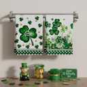 XCHI Lucky Watercolor Green Shamrocks Clovers Coins St. Patrick's Day Kitchen Towels Dish Towels 18x26 Inch Home Kitchen Decorations Hand Towels Set of 2 Drying Dishcloth