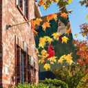 Fall House Flag Cardinal Bird 28x40 Double Sided Large Burlap Yard Flag Maple Leaves Welcome Autumn Thanksgiving Holiday Seasonal Outside Decorations