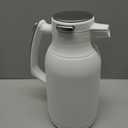 IDEUS Thermal Coffee Carafe 68oz (2,000ml), Stainless Steel Double Wall Insulated Vacuum Flask, Water Jug Coffee Server and Beverage Dispenser, Heat and Cold Retention (White-Silver, 68oz (2,000ml))